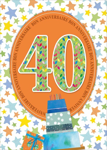 [A4-AG 522394] Carte A4 Anniversaire 40 ans