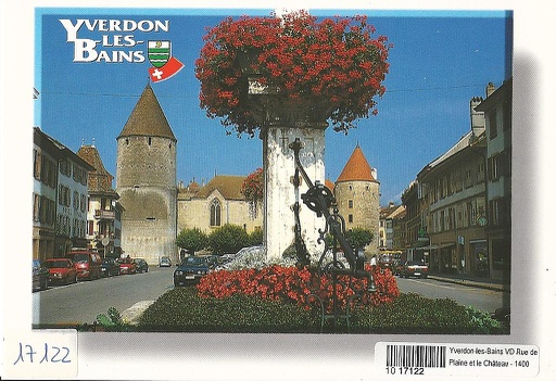 [1017122] Postcards 17122 Yverdon-les-Bains (VD) Rue de Plaine et le Château