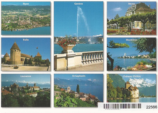 [1022566] Postcards 22566 Nyon, Rolle, Lausanne, Vevey, Montreux, Genève, St-Saphorin, Chillon