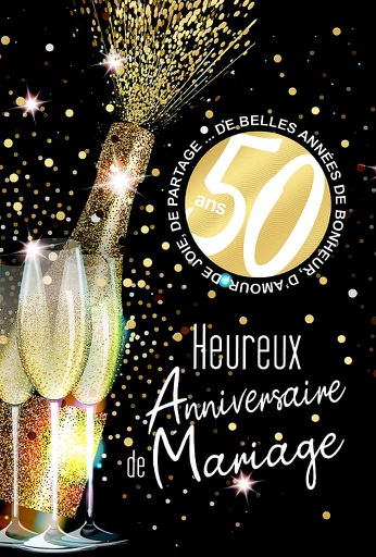 [NC 582001] Carte Anniv. de mariage 50 ans (noces d'or)