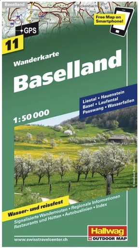 [BZ4027963] Carte pédestre Bâle campagne 1:50'000 WK11