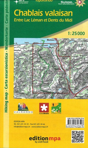 [BZ23052857] Carte pédestre 1:25'000 Chablais valaisan