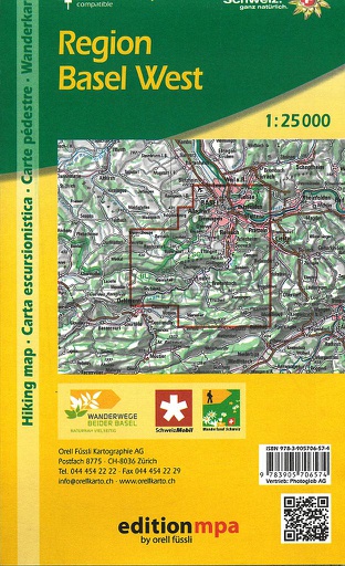 [BZ22703748] Carte pédestre 1:25'000 Basel West