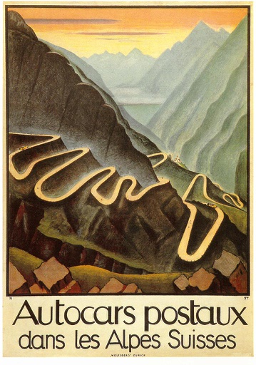 [9001494] Postcards 01494 Cars postaux dans les Alpes Suisse