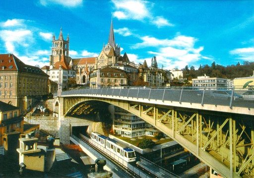 [6312132] Postcards 12132-63 Lausanne Cathédrale Pont Bessières M2