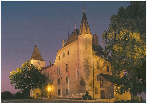 [1018464] Postcards 18464 Nyon VD (Schloss beleuchtet)