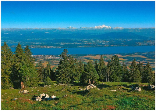 [1027511] Postcards 27511 La Dôle VD, vue sur lac Léman et Mont Blanc