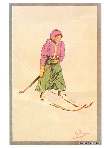 [9003310] Postcards A6 Litho 03310 Ski