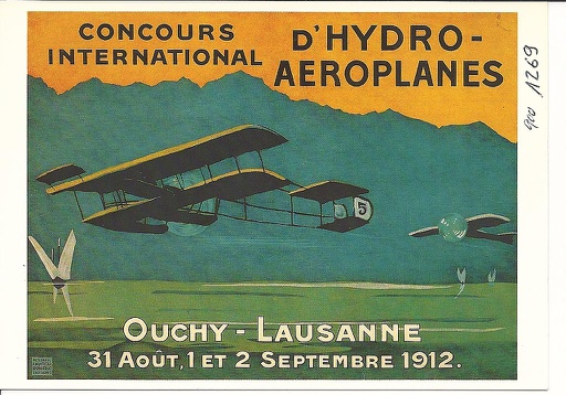 [9001269] Postcards[Fr.2.- Litho] 01269 Lausanne-Ouchy Aéroplanes