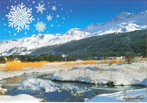 [1026332] Postcards 26332 w Paysage hivernal (avec paillettes)