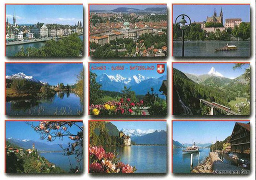 [1030484-A] Postcards 00484-A Zürich, Bern, Bâle, Sils, Eiger, Cervin, Chillon, lac des 4 cantons