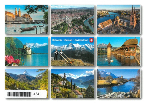 [1030484-B] Postcards 00484-B Zürich, Bern, Basel, Chillon, Jungfrau, Luzern, Matterhorn, Vico Morcote, Sils