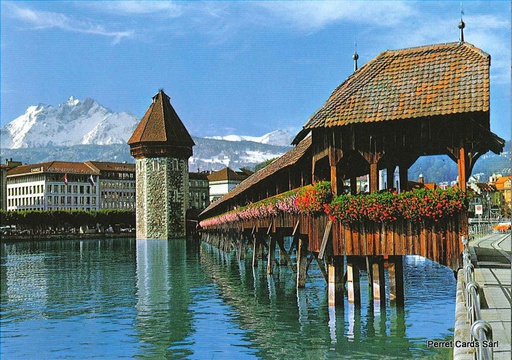 [1037981] Postcards 07981 Luzern mit Kapellbrücke