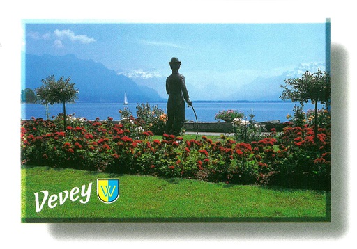 [1017087] Postcards 17087 Vevey, statue Chaplin