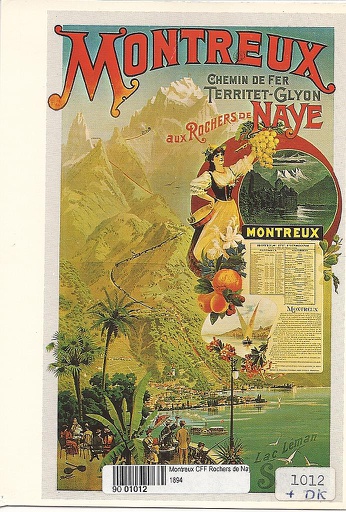 [9001012] Postcards A6 Litho  01012 Affiche Montreux CFF Rocher de Naye