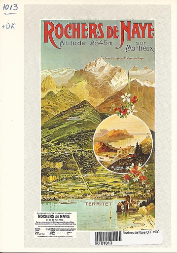 [9001013] Postcards A6 Litho 01013 Affiche Rochers de Naye 1900