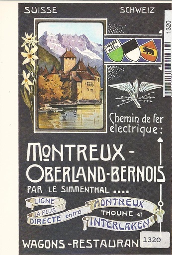 [9001320] Postcards A6 Litho 01320 Affiche Montreux-Oberland