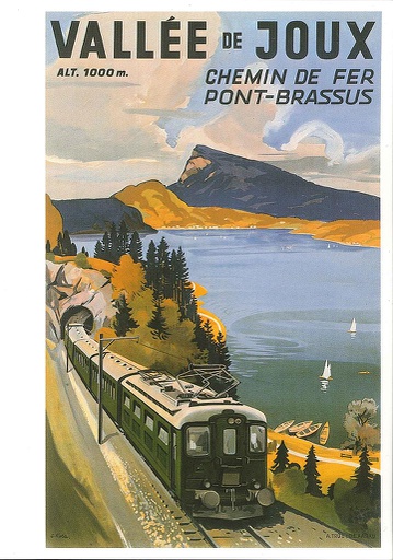 [9001386] Postcards A6 Litho 01386 Affiche Chemin de Fer Vallée de Joux