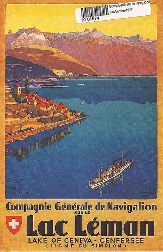 [9001574] Postcards A6 Litho 01574 Affiche Lac Léman