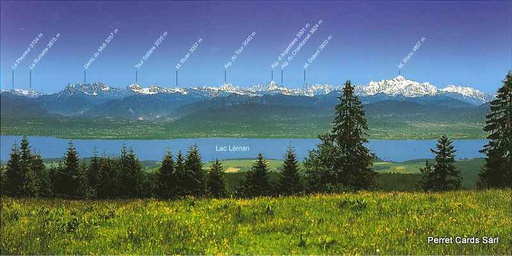 [7945377] Postcards Pano 45377 Col du Marchairuz, Alpes + Lac Léman