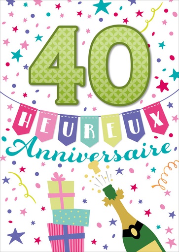 [A4-AG 518346] Carte A4 Anniversaire 40 ans