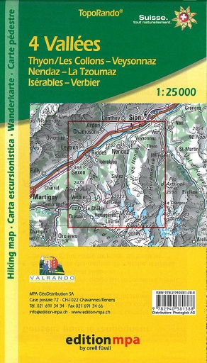 [N145 BZ4998379] Carte pédestre 1:25'000 (VS) 4 Vallées