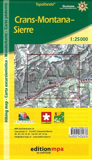 [BZ11336095] Carte pédestre 1:25'000 (VS) Crans-Montana, Sierre