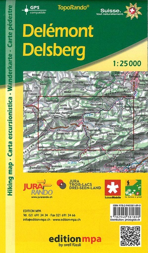 [BZ16731656] Carte pédestre 1:25'000 Jura Delémont