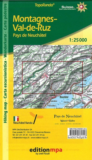 [BZ3725640] Carte pédestre 1:25'000 Montagnes Val-de-Ruz