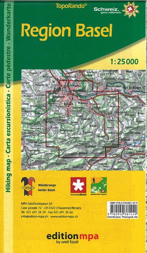 [BZ4703547] Carte pédestre 1:25'000 Region Basel 