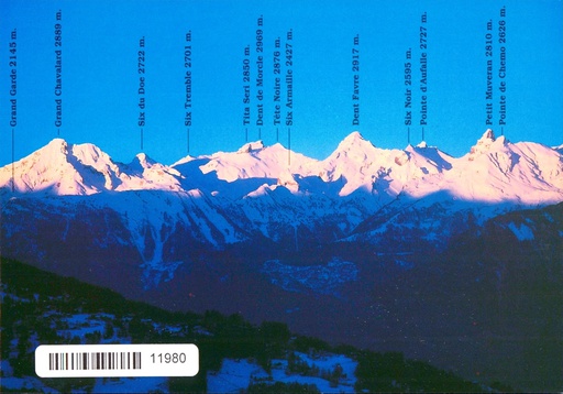 [6311980] Postcards 11980 w Alpes avec noms des montagnes