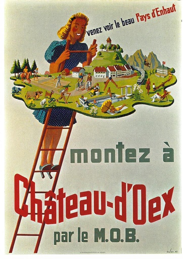 [9001020] Postcards A6 Litho 01020 Affiche Château-d'Oex