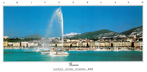 [7945091] Postcards Pano 45091 Genève Les quais et jet d'eau