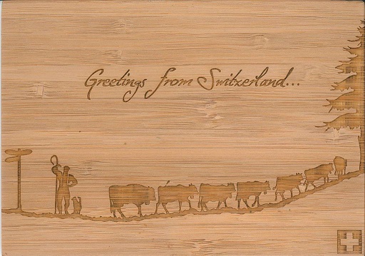 [1027330] Postcards Bamboo &quot;Greetings from Switzerland...&quot;