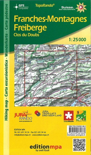 [BZ16731657] Carte pédestre 1:25'000  Jura Franches-Montagnes