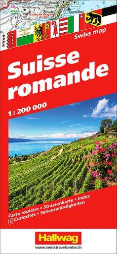 [BZ1880504] Carte routière Hallwag 1:200'000 Suisse romande