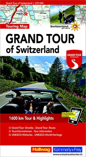 [BZ17376310] Touring Map 1:275'000 Grand Tour of Switzerland