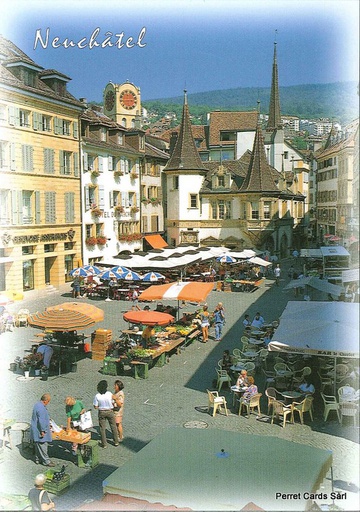 [1020288] Postcards 20288 Neuchâtel, Place des Halles