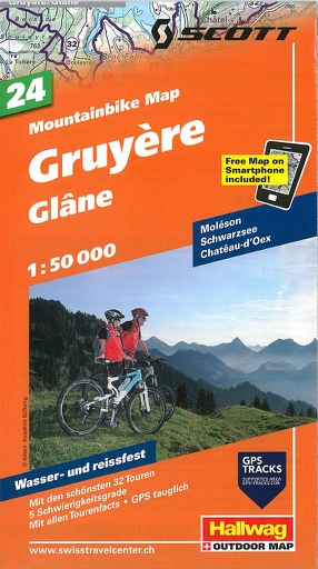 [BZ17376299] Carte VTT 1:50'000 Gruyères MTB24