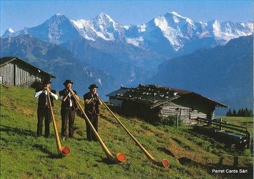 [1012566] Postcards 12566 Eiger MönchJungfrau Alphorn