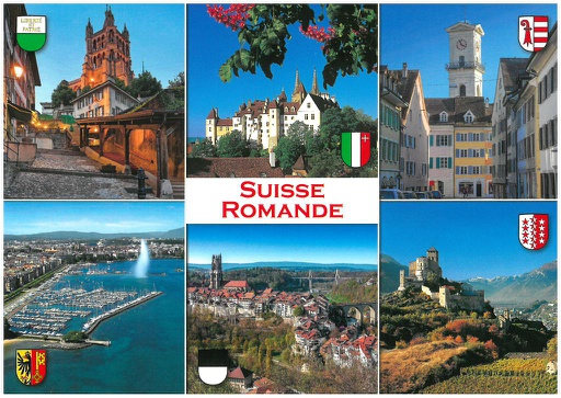 [1022037] Postcards 22037 Romandie (Delémont, Lausanne, Sion, FR, GE, NE)