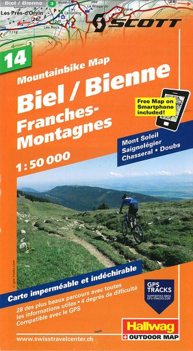 [BZ12067502] Carte VTT 1:50'000 Biel/Bienne MTB14 