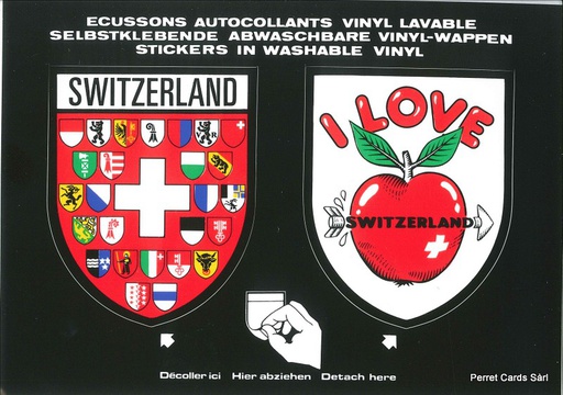 [9700203] Postcards SK 203 Stickers &quot;I love Switzerland&quot;
