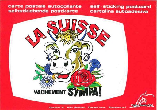 [9700212] Postcards SK 212 Stickers &quot;La Suisse, vachement sympa !&quot;