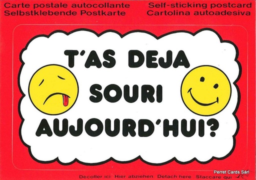 [9700312] Postcards SK 312 Stickers 'T'as déjà souri aujourd'hui ?'