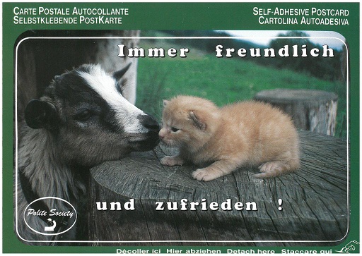 [9700376] Postcards SK 376 Stickers 'Immer freundlich und zufrieden !'