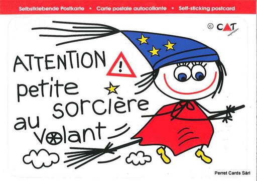 [9700416] Postcards SK 416 Stickers 'Attention, petite sorcière au volant'