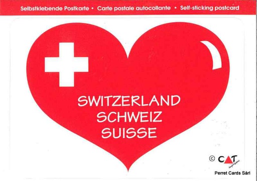 [9700440] Postcards SK 440 Stickers Herz 'Switzerland, Schweiz, Suisse'