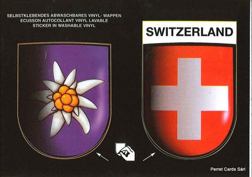 [9700464] Postcards SK 464 Stickers Edelweiss + Schweizer Kreuz SWITZERLAND