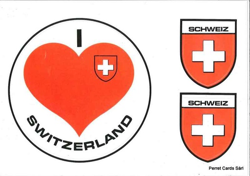 [9700475] Postcards SK 475 Stickers I love Switzerland, Schweiz